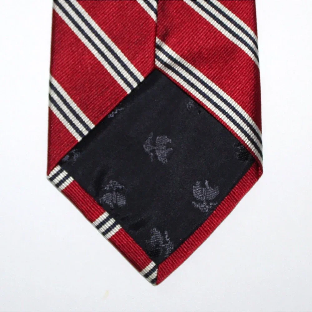 Brooks Brothers 346 Necktie Burgundy Red stripes Pure Silk Italy